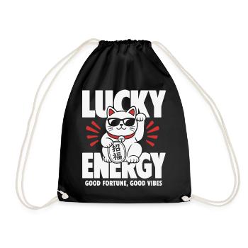 Lucky Energy Cool Cat - Turnbeutel - Schwarz - Vorne