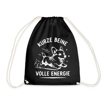 Kurze Beine, volle Energie - Turnbeutel - Schwarz - Vorne