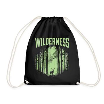Wandern – Outdoor-Abenteuer – Wildnis - Turnbeutel - Schwarz - Vorne