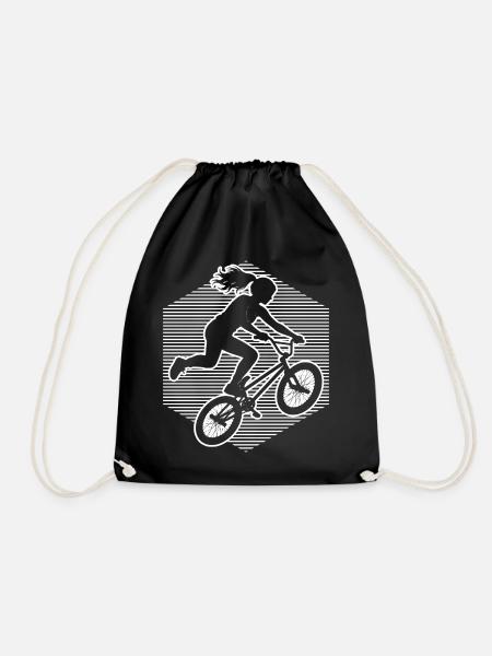 Freestyle-BMX Geschenk für eine Freestyle-Fahrerin - Turnbeutel - Schwarz