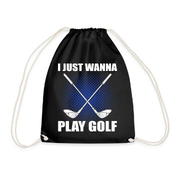 Golf Spruch - Turnbeutel - Schwarz - Vorne