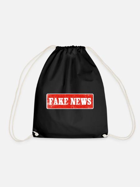 fake news Statement für echte influencer - Turnbeutel - Schwarz