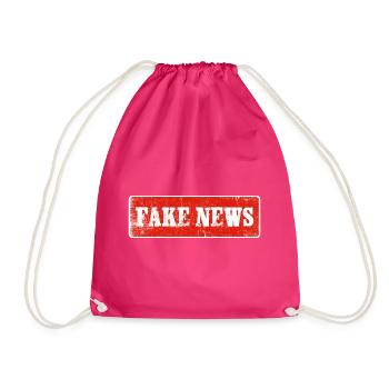 fake news statement for real influencers - Drawstring Bag - fuchsia - Front