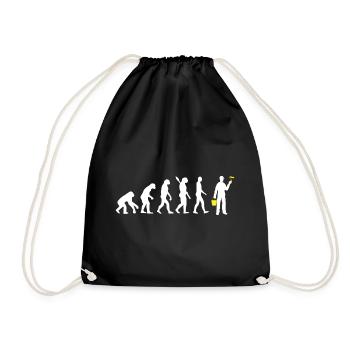 Maler - Evolution des Menschen / Darwin gelb - Turnbeutel - Schwarz - Vorne