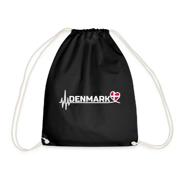 Denmark Sport Fan Football White - Drawstring Bag - black - Front