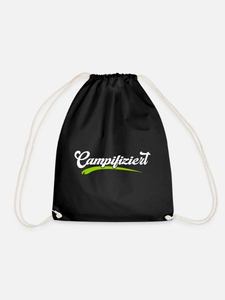 camper outdoor camping campifiziert am lagerfeuer - Turnbeutel - Schwarz
