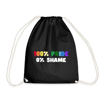 pride party people lgbt "no shame" - Turnbeutel - Schwarz - Vorne