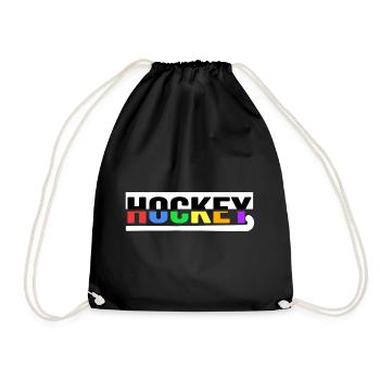 hockey field hockey field hockey indoor hockey 7m - Drawstring Bag - black - Front