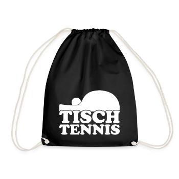 Aufschlag Tischtennisball Tischtennisspieler - Turnbeutel - Schwarz - Vorne