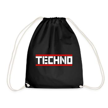 Techno - Drawstring Bag - black - Front