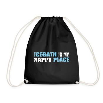 eisbader winterschwimmer "icebath happy place" - Turnbeutel - Schwarz - Vorne