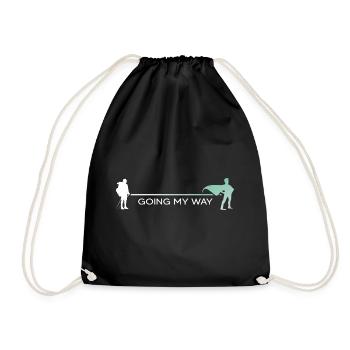 Mountain hiking "Hike" Servus alpin "Wanderheld" - Drawstring Bag - black - Front