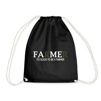 Tractor Tractor driver "Farmer-Fame" Farm - Drawstring Bag - black - Front
