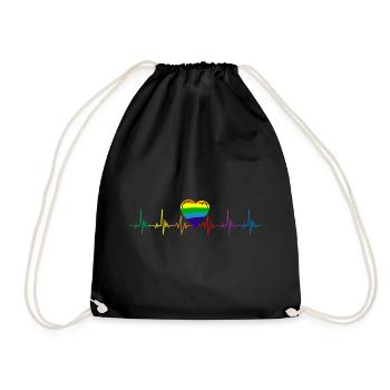 LGBTQ Battements de coeur Gay Gay - Sac de sport léger - noir - Devant