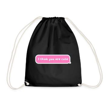 Je pense que tu es mignon - Conception de bulle rose - Sac de sport léger - noir - Devant