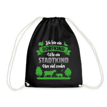 Enfant du village | COMME L’ENFANT DE LA VILLE, C’EST PLUS COOL - Sac de sport léger - noir - Devant