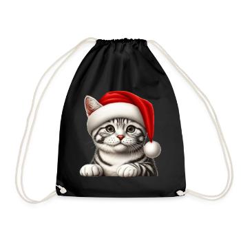 de réveillon de Noël chat - Sac de sport léger - noir - Devant