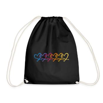 Field Hockey Hockey "Hockey-love-herz" Hockey Club - Drawstring Bag - black - Front