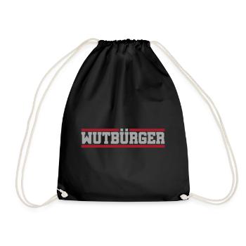 Wutbürger | Farben änderbar - Turnbeutel - Schwarz - Vorne