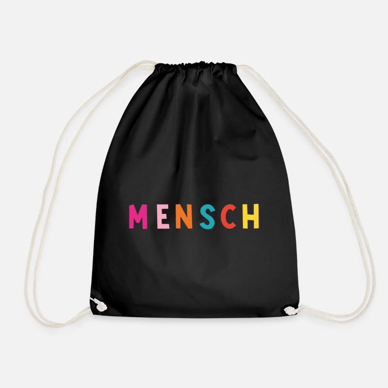 Shirt Mensch - Turnbeutel - Schwarz