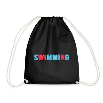 Schwimmer gewinnt Schwimmwettkampf Sportschwimmen - Turnbeutel - Schwarz - Vorne