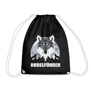 08 Wolf Mond Rudelführer JGA - Drawstring Bag - black - Front