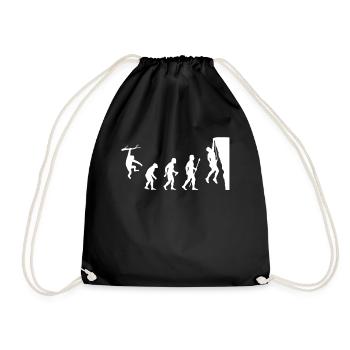 Funny Rock Climbing Evolution - Drawstring Bag - black - Front