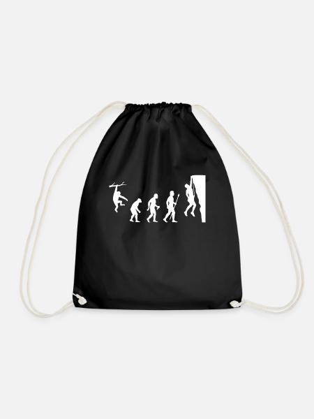 Funny Rock Climbing Evolution - Drawstring Bag - black
