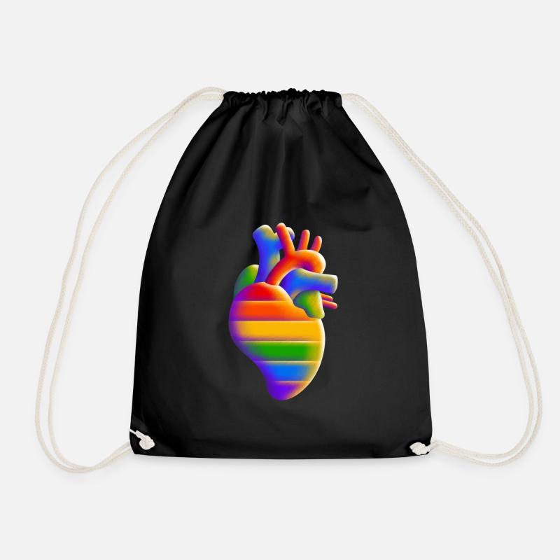 Beating with Pride - Herz - Liebe - Turnbeutel - Schwarz