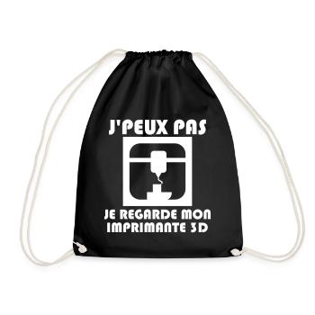 J'peux pas, je regarde mon imprimante 3D - Sac de sport léger - noir - Devant