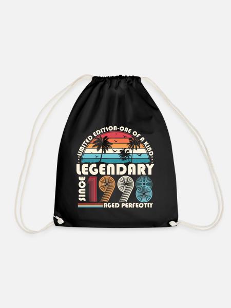 Jahrgang 1998 Vintage Retro Geburtstag Geschenk - Turnbeutel - Schwarz