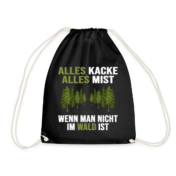 Wald Waldbesitzer Forst Waldläufer Waldluft - Turnbeutel - Schwarz - Vorne