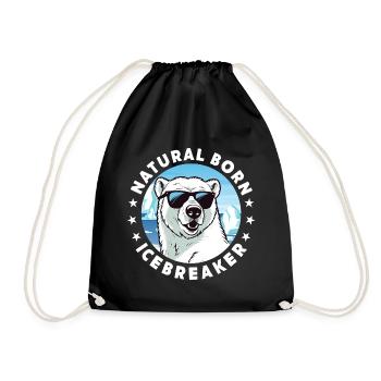 Polar Bear Bear Arctic North Pole Polar Bear Saying - Drawstring Bag - black - Front