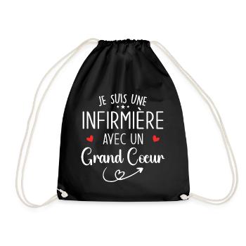 Je Suis Une Infirmière Avec Un Grand Cœur - Sac de sport léger - noir - Devant