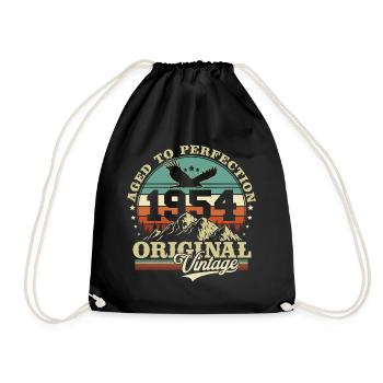 Original 1954 Vintage Vintage Retro Birthday - Drawstring Bag - black - Front