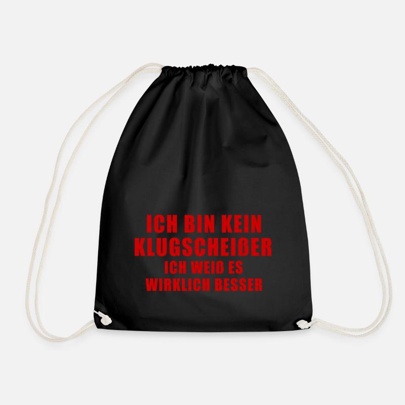 KEIN KLUGSCHEIßER Geschenk Besserwisser Brain Büro - Turnbeutel - Schwarz