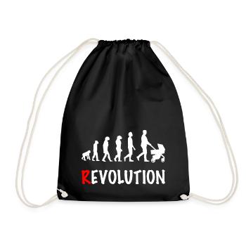 Revolution Papa Kinderwagen Geburt - Turnbeutel - Schwarz - Vorne