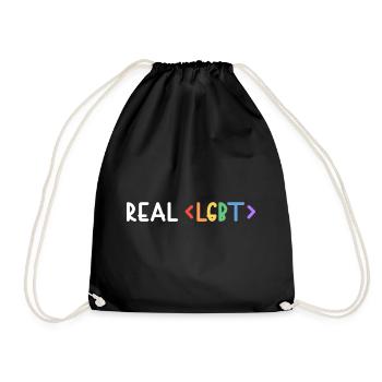 LGBT Real LGBT+ Human Pride - Drawstring Bag - black - Front
