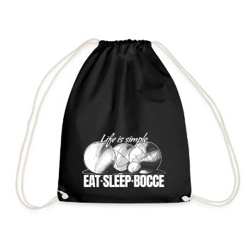 Eat Sleep Bocce Ball Set avec Jack Bocci Game - Sac de sport léger - noir - Devant