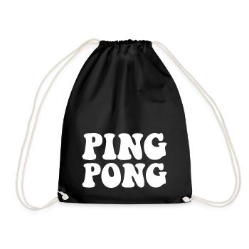Ping Pong outfit with table tennis bat - Drawstring Bag - black - Front