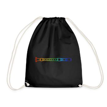 Flûte, Flûte, Orchestre, Musique Arc-en-ciel - Sac de sport léger - noir - Devant