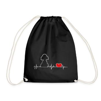 Pudel EKG - heartbeat Pudel - Turnbeutel - Schwarz - Vorne