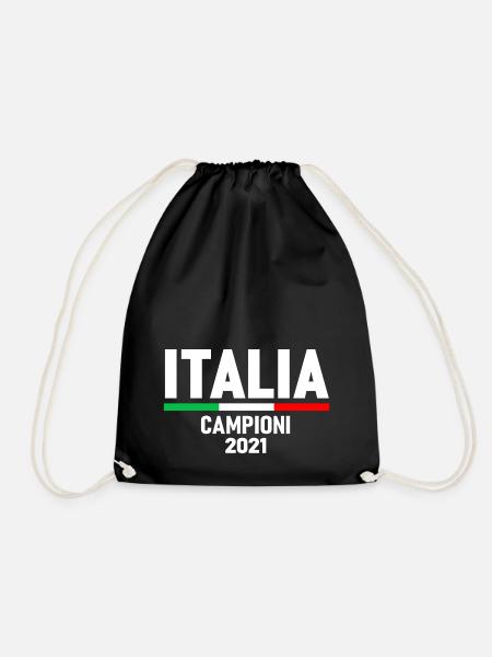 ITALY ITALIAN FLAG FOOTBALL 2021 AZZURRI - Drawstring Bag - black