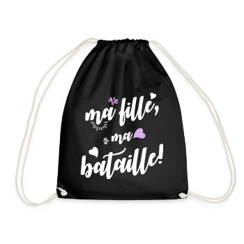 Ma fille, ma bataille! - Sac de sport léger - noir - Devant