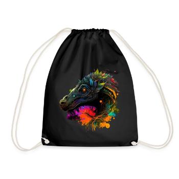 Velociraptor Dino spiritual gift - Drawstring Bag - black - Front