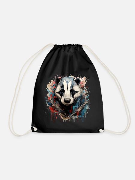 Graffiti Hunter: vibrations of the American badger - Drawstring Bag - black