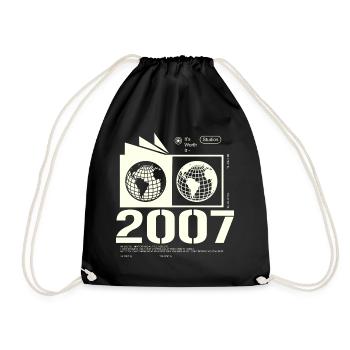 Jahrgang 2007 Retro Geburtstag Geschenk 2007 - Turnbeutel - Schwarz - Vorne
