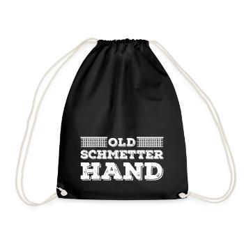 Joueur de tennis de table vieux smash main dictant - Sac de sport léger - noir - Devant