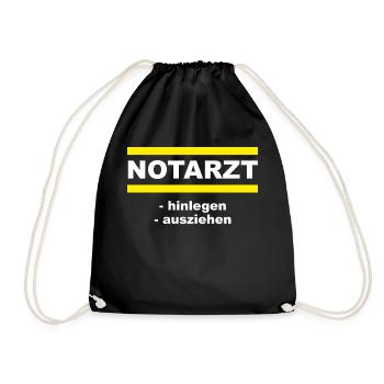 FWD - Notarzt - hinlegen - ausziehen - PROVOKATIVE - Turnbeutel - Schwarz - Vorne