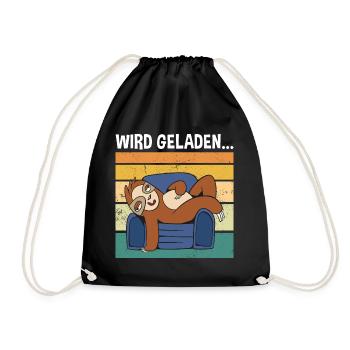 Wird Geladen... Süßes Faultier - Turnbeutel - Schwarz - Vorne